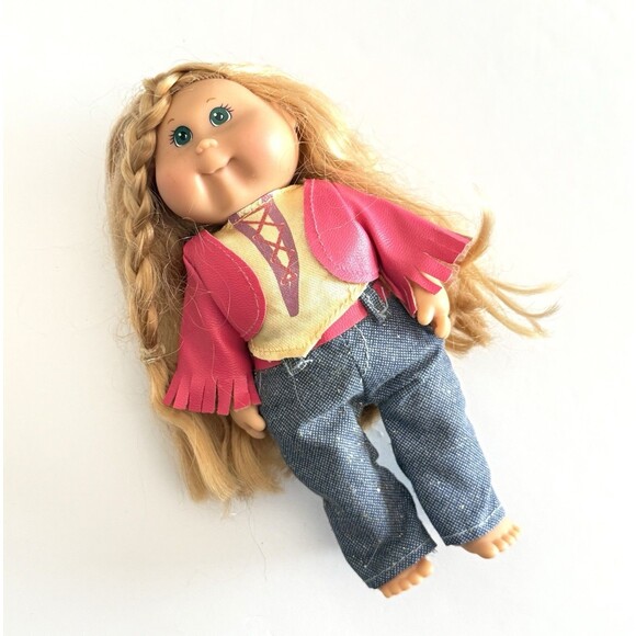 Cabbage Patch Mini Doll 2003 Vintage Blonde Hippie Green Eyes - Picture 1 of 4